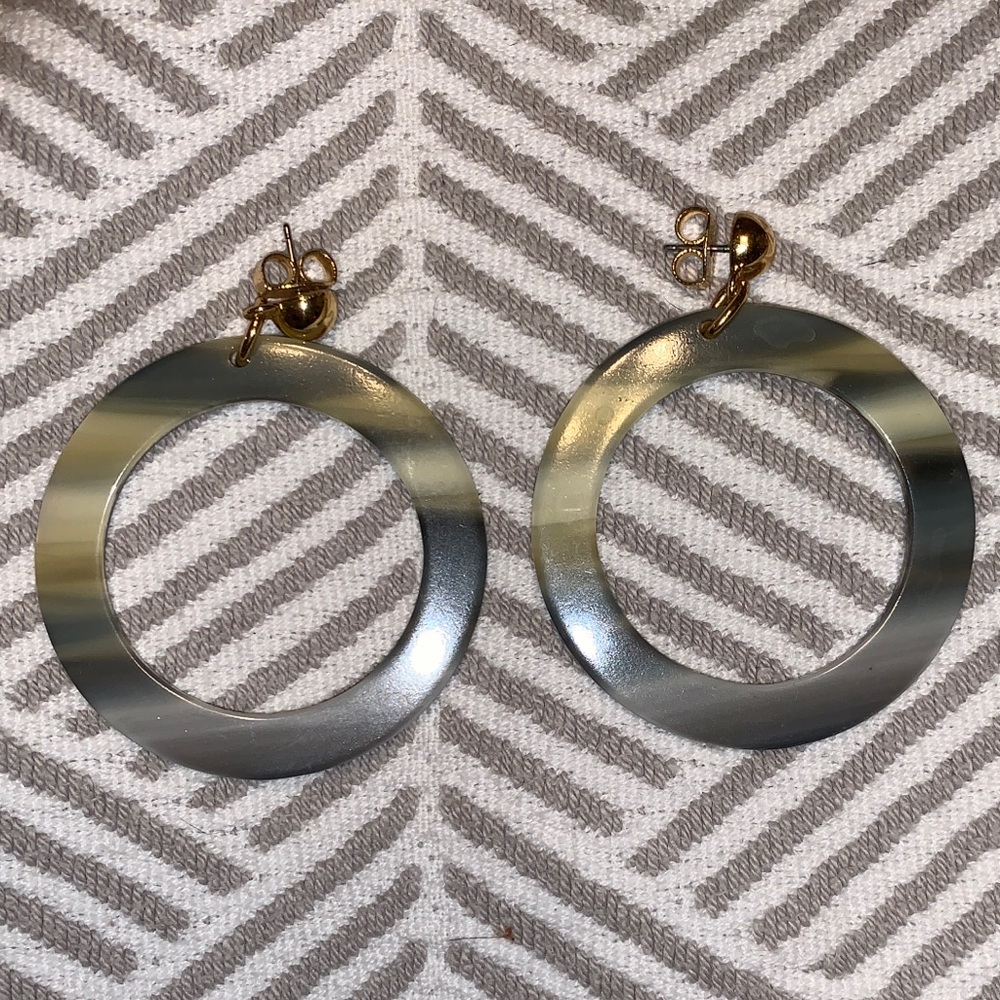 Horn hoop earrings
